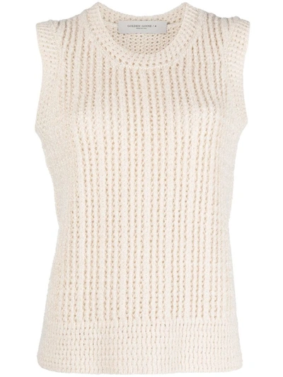 Golden Goose Chunky Knit Vest In Neutrals