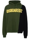 DSQUARED2 GREEN COTTON PANEL SWEATSHIRT