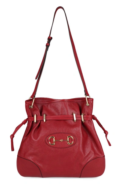 Gucci 1955 Horsebit Bucket Bag In Red