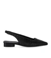 Halmanera Fold Black Slingback Ballet Flat Shoe In Black