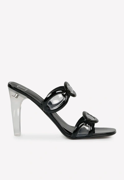 Valentino Garavani Chain 1967 T.100 Sandals - Black - Brass