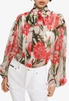 Dolce & Gabbana Carnation-print Silk Shirt In Multicolor