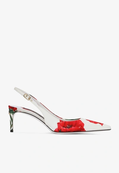 Dolce & Gabbana 60 Floral Slingback Pumps In Multicolor