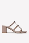 VALENTINO GARAVANI 70 ROCKSTUD LEATHER MULES,2W2S0C47VOD P45