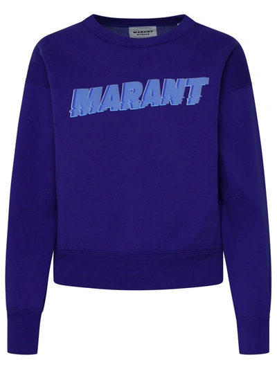 Isabel Marant Étoile Logo-print Cotton Sweatshirt In Electric Blue