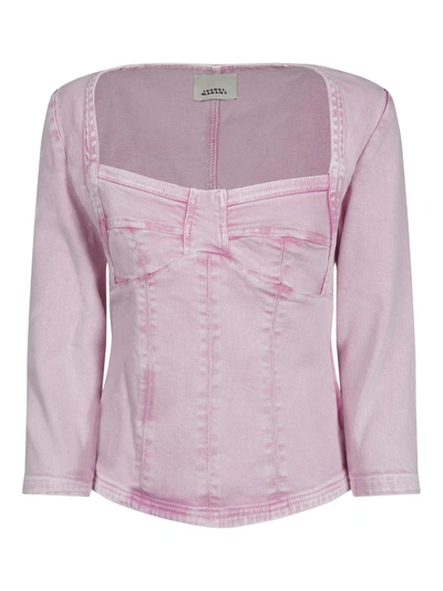 Isabel Marant Vanio牛仔上衣 In Pink & Purple