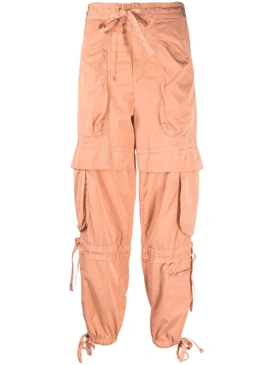 Isabel Marant Nazemi Tapered-leg Ankle Pull-on Cargo Pants In Orange