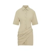 Jacquemus La Robe Camisa Mini Dress In Nude &amp; Neutrals
