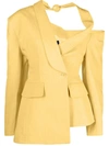 Jacquemus La Veste Baska Linen-blend Blazer In Yellow