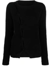 Jacquemus Pau Asymmetric Knitted Cardigan In Black