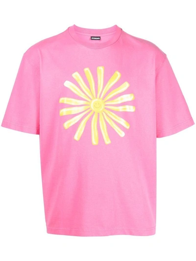 Jacquemus Oversized Soleil-print Cotton-jersey T-shirt In Pink