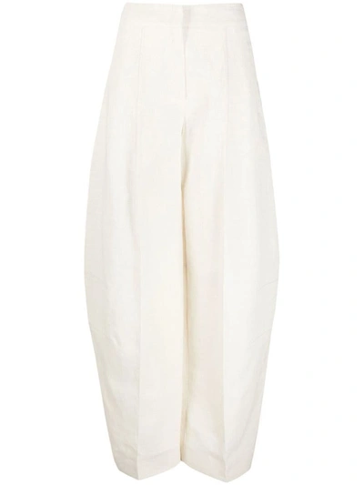 Jacquemus High-waist Wide-leg Trousers In White