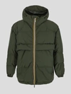 K-way Green Down Jacket In Greendarkforest