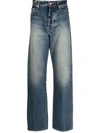 Kenzo Straight Cut Asagao Jeans In Blue