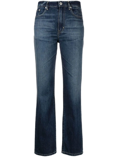 Kenzo Mid-rise Straight Jeans In Dark Stone