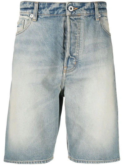Kenzo Denim Shorts In Stone Bl Dirty Blue Denim