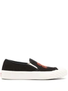 Kenzo Embroidered-logo Slip-on Sneakers In Black