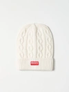 Kenzo Woman Hat Cream Size Onesize Wool In Bianco