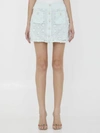 Self-portrait Lace Mini-skirt In Turquoise