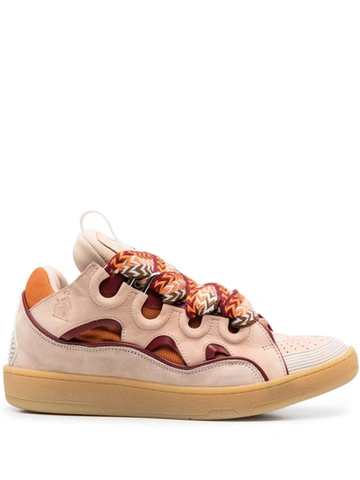 Lanvin Curb Sneakers In Pale Pink/mango
