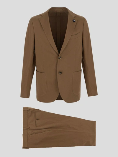 Lardini Brown Suit In Beige