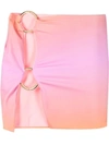 Louisa Ballou Double Ring Mini Skirt - Women's - Spandex/elastane/recycled Polyamide In Pink Orange