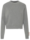 Golden Goose Golden W`s Regular Knit Crew Neck Distressed Cotton In Grey