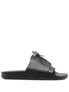 Maison Margiela Lace-up Rubber Slides In Black