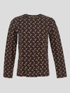 Marine Serre Half Moon Textured Sweater In Allovermoonbrown