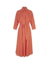 Max Mara Flavio Button-front Belted Midi Dress In Orange