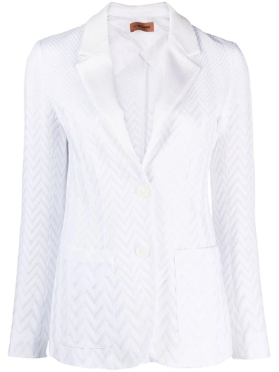 Missoni Zigzag Single-breasted Blazer In White