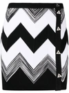 Missoni Zig Zag Cotton Knit Mini Skirt In Nero E Bianco
