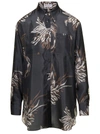 BRUNELLO CUCINELLI GREY SHIRT WITH ALL-OVER PRINT IN SILK WOMAN