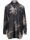 Brunello Cucinelli Grey Shirt With All-over Print In Silk Woman In Grey
