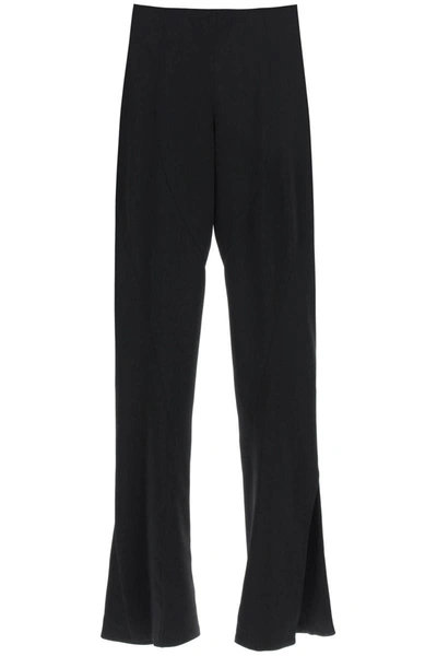 Monot Flared Trousers With Slits In Black
