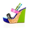 KIM KWANG SPORTY WEDGE SANDALS ZEBRA DETAILING GREEN