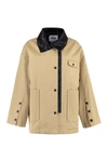 Msgm Padded Jacket With Zip And Snaps In Beige