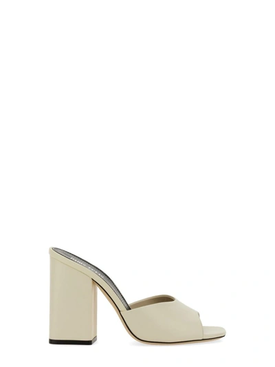 Paris Texas Anja 100mm Leather Mules In White