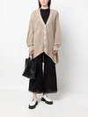 Niccolò Pasqualetti Asymmetric Knitted Cardigan In Beige