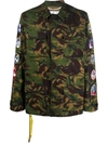 Off-white Green Camou Patch Field Jacket In Army