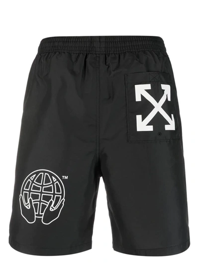 Off-white Exact Opposite Surfer Swim Shorts In Black