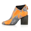 KIM KWANG WATERCOLOUR EFFECT ANKLE BOOT ORANGE