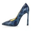 KIM KWANG PYTHON EFFECT LEATHER POINTY PUMPS