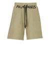 Palm Angels Khaki Faded Shorts In Green