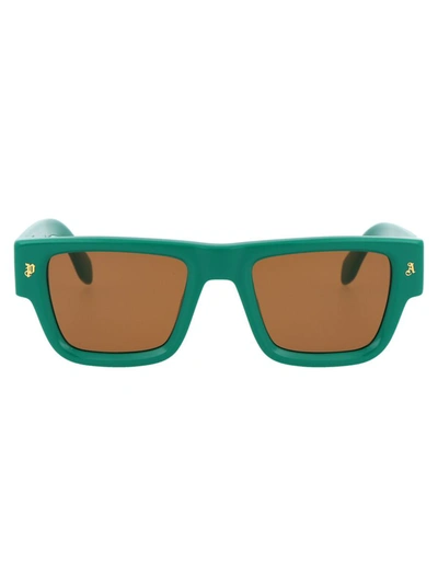 Palm Angels Sunglasses In 5560 Green Brown