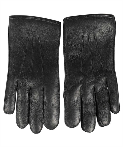 Parajumpers Logo-embossed Leather Gloves In Black