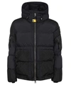 Parajumpers Two-tone Hooded Padded Jacket In Black