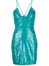 P.a.r.o.s.h Parosh Sequined Mini Dress In Clear Blue