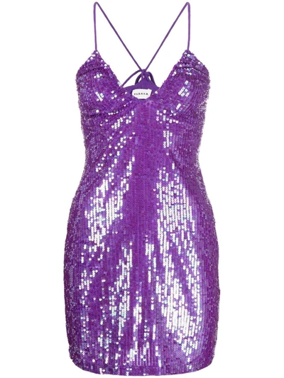 P.a.r.o.s.h Sequined Mini Dress In Violet