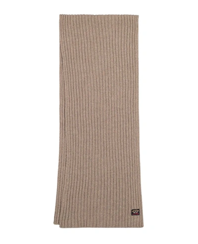 Paul & Shark Eco Cashmere Badge Scarf In Grey
